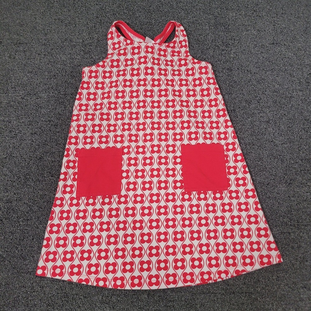 Hanna Andersson‎ 120 Floral Geometric Pocket Sundress Girls Red White Cotton